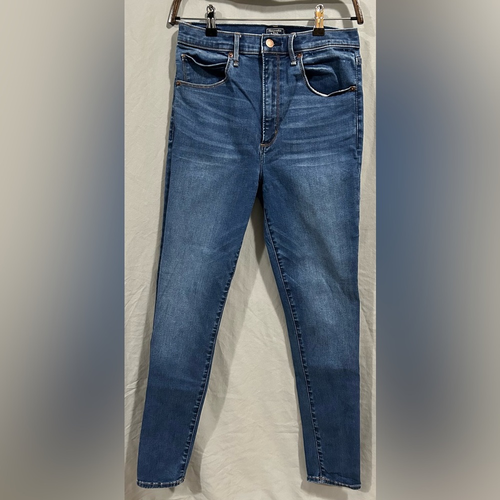 Abercrombie & Fitch Dark Blue Ultra High Rise Super Skinny Jeans